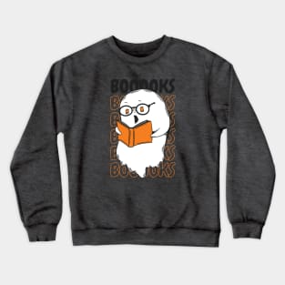 Funny Cartoon Ghost Reading Books // Ghost Booooks Boo Funny Halloween Crewneck Sweatshirt
